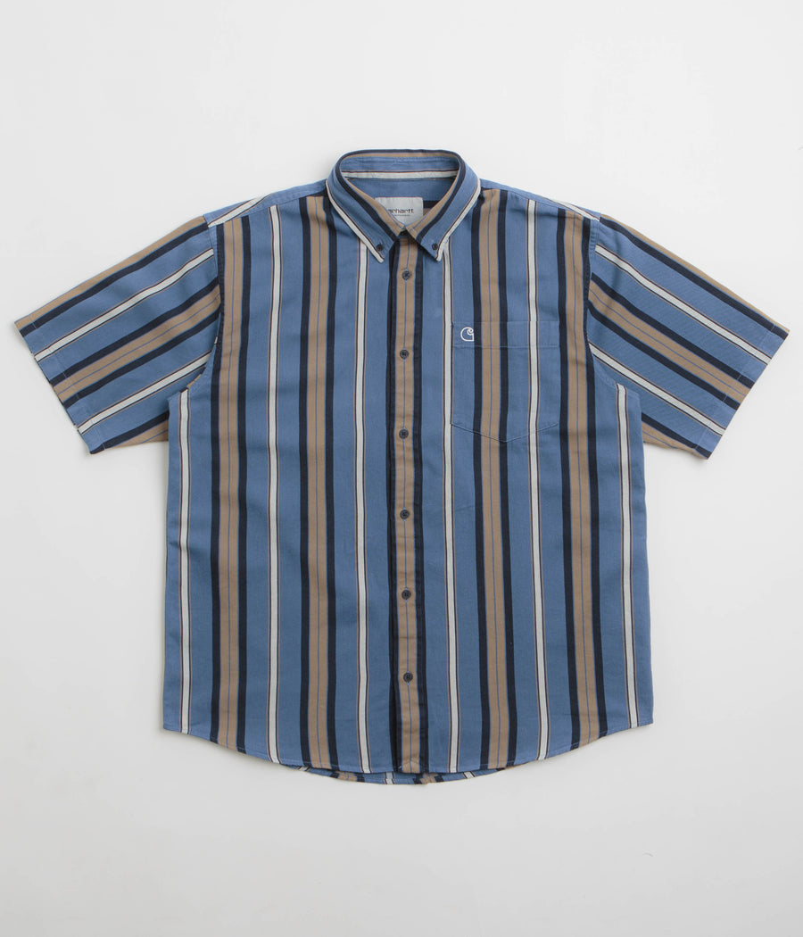 Carhartt Jarrell Short Sleeve Shirt - Jarrell Stripe / Blue Iris / Wax
